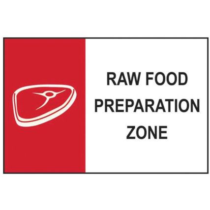 RAW FOOD PREPARATION ZONE -PVC(300 X 200MM)