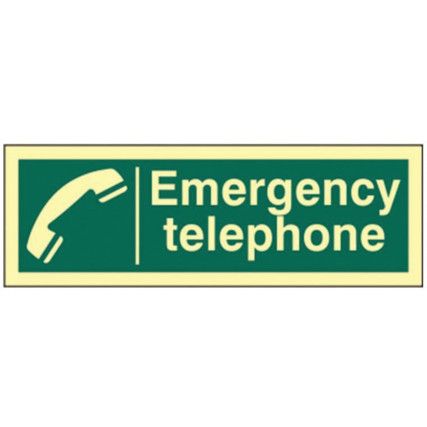 EMERGENCY TELEPHONE -PHOTOLUMINESCENT (300 X 100MM)