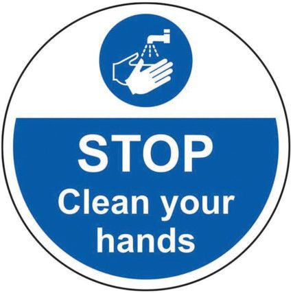 400MM DIA. STOP CLEAN YOUR HANDSFLOOR GRAPHIC