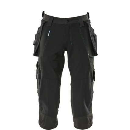 3/4 LENGTH TROUSERS WITH HOLSTER POCKETS BLACK (W48.5)