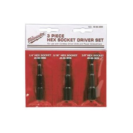 1/4"HEX; SCREWDRIVING MAGNETIC NUT DRIVER SET 6,8 & 10mm (3PC)