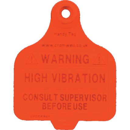Red Front Hand Arm Warning Vibration Tags